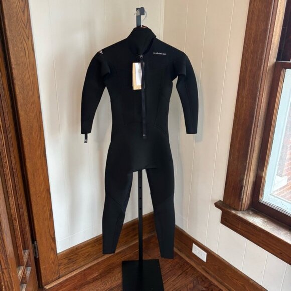 Quiksilver NWT 4/3 Back-Zip Wetsuit WarmFlight Eco Velvet Black Youth 16B *NOTE - Picture 2 of 16